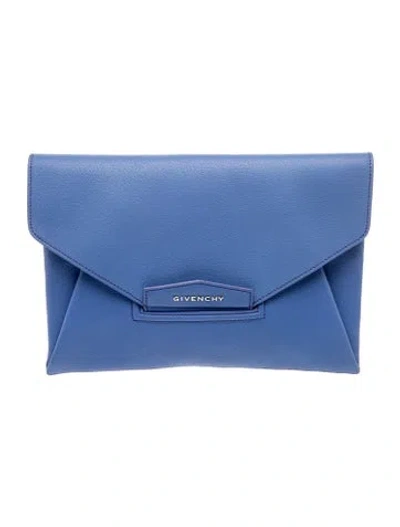 Pre-owned Givenchy Leather Clutch In Blue