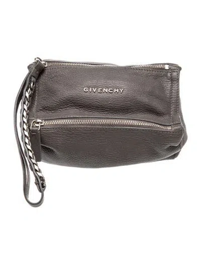 Pre-owned Givenchy Leather Clutch In Gray