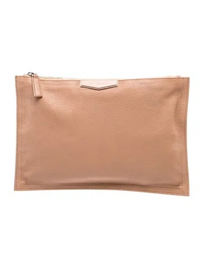 Pre-owned Givenchy Leather Clutch In Metallic/pink