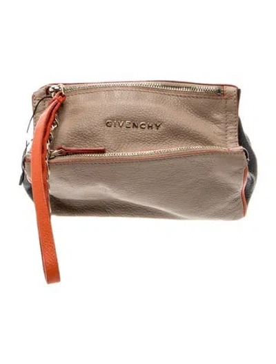 Pre-owned Givenchy Leather Clutch In Neutral