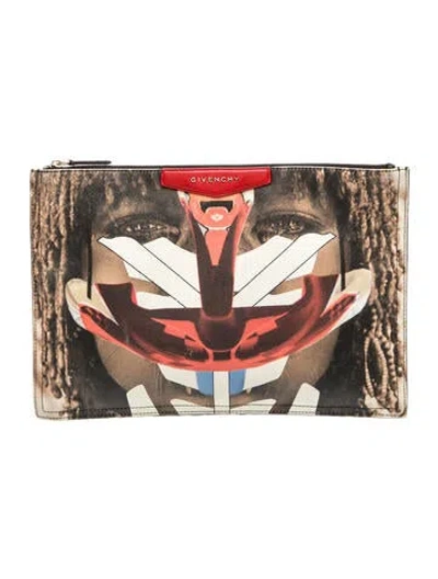 Pre-owned Givenchy Leather Clutch In Neutral