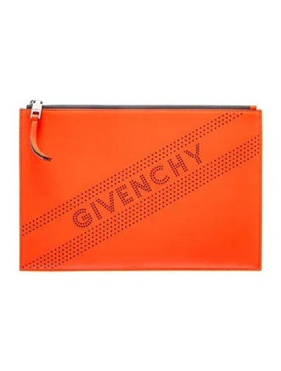 Pre-owned Givenchy Leather Clutch In Red