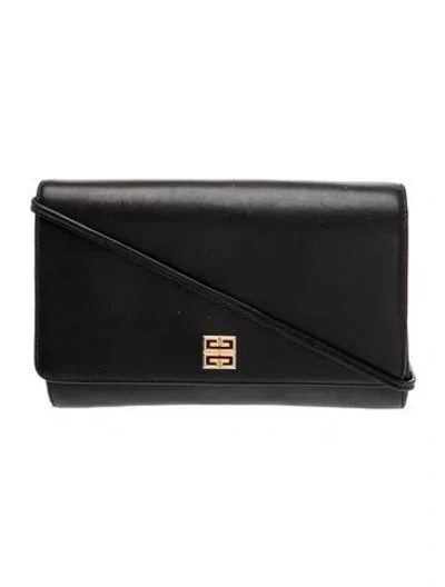 Pre-owned Givenchy Leather Clutch Vintage In Black