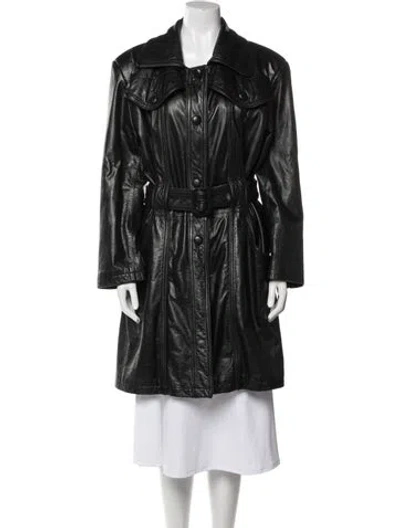 Pre-owned Givenchy Leather Coat In Black