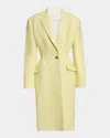 Givenchy Cocoon Fitted Coat In Leather In Yellow