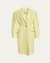 Givenchy Leather Cocoon Coat In Yellow