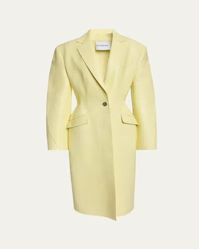 Givenchy Leather Cocoon Coat In Yellow