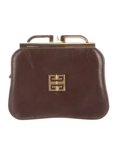 Pre-owned Givenchy Leather Coin Pouch In Brown