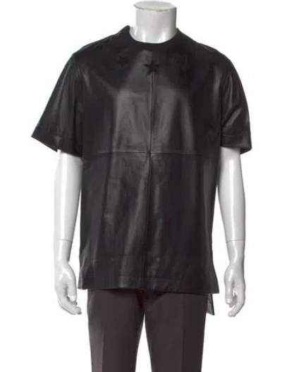 Pre-owned Givenchy Leather Collar T-shirt W/ Tags In Black
