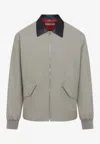 Givenchy Contrast-collar Bomber Jacket In Gray