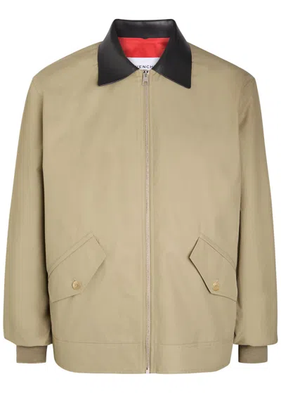 GIVENCHY GIVENCHY LEATHER-COLLARED COTTON-BLEND JACKET