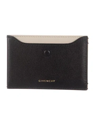 Pre-owned Givenchy Leather Colorblock Pattern Card Holder In Black