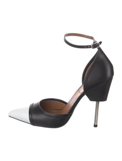 Pre-owned Givenchy Leather Colorblock Pattern D'orsay Pumps In Black