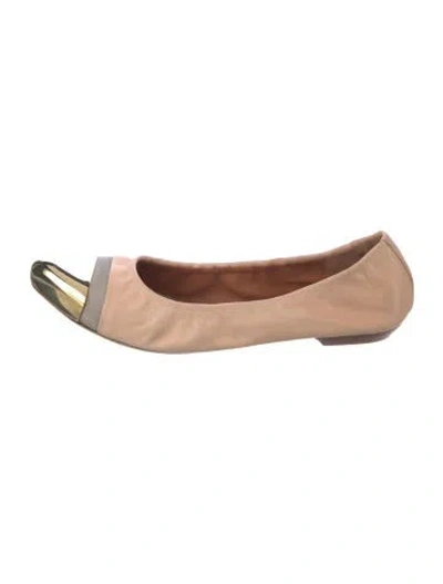 Pre-owned Givenchy Leather Colorblock Pattern Flats In Neutral