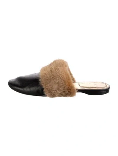 Pre-owned Givenchy Leather Colorblock Pattern Mules In Black