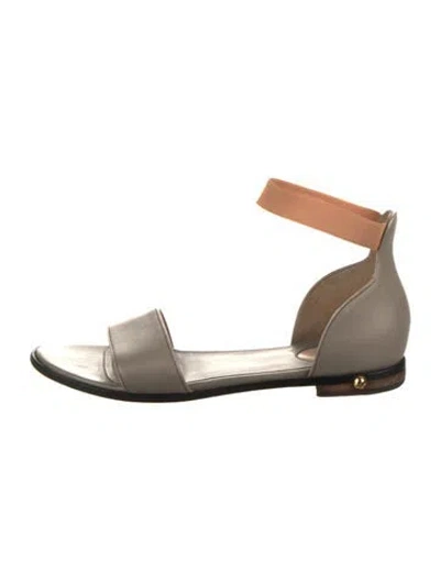 Pre-owned Givenchy Leather Colorblock Pattern Sandals In Black