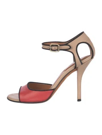 Pre-owned Givenchy Leather Colorblock Pattern Sandals In Multi