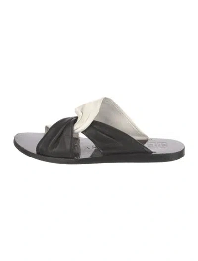 Pre-owned Givenchy Leather Colorblock Pattern Slides In Multi