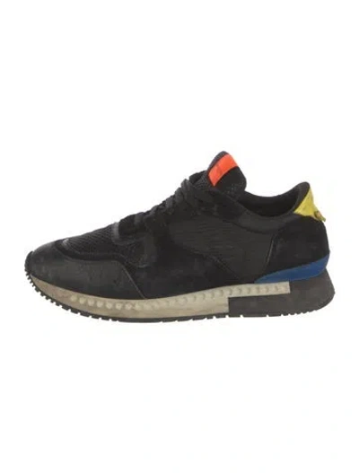 Pre-owned Givenchy Leather Colorblock Pattern Sneakers In Black