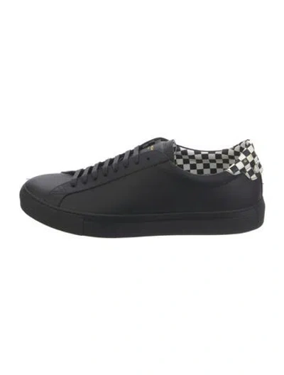 Pre-owned Givenchy Leather Colorblock Pattern Sneakers In Black