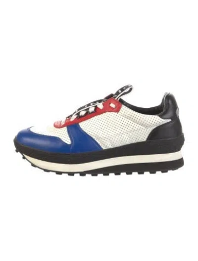 Pre-owned Givenchy Leather Colorblock Pattern Sneakers In Blue