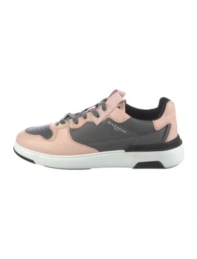 Pre-owned Givenchy Leather Colorblock Pattern Sneakers In Grey/neutrals/white