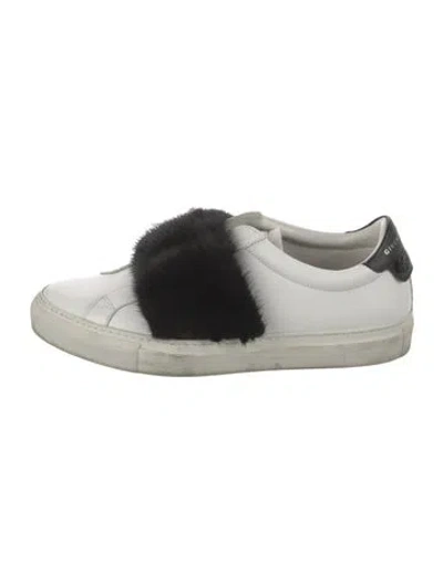 Pre-owned Givenchy Leather Colorblock Pattern Sneakers In White