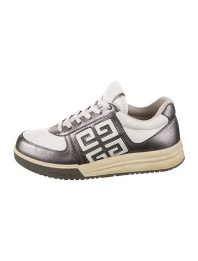 Pre-owned Givenchy Leather Colorblock Pattern Sneakers In White