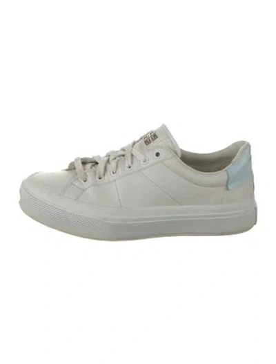 Pre-owned Givenchy Leather Colorblock Pattern Sneakers In White