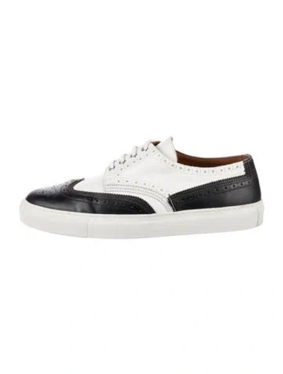 Pre-owned Givenchy Leather Colorblock Pattern Spectators In Black