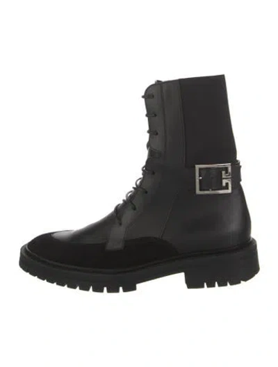 Pre-owned Givenchy Leather Combat Boots In Black