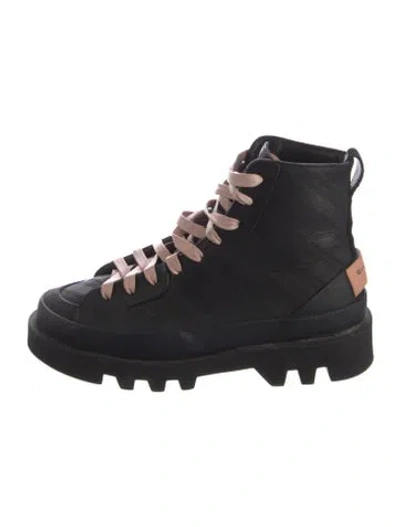 Pre-owned Givenchy Leather Combat Boots In Black