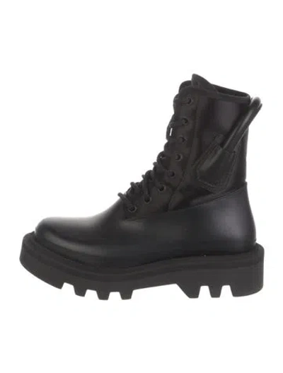 Pre-owned Givenchy Leather Combat Boots In Black