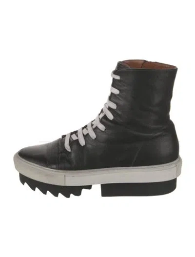 Pre-owned Givenchy Leather Combat Boots In Black