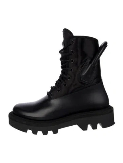 Pre-owned Givenchy Leather Combat Boots In Black