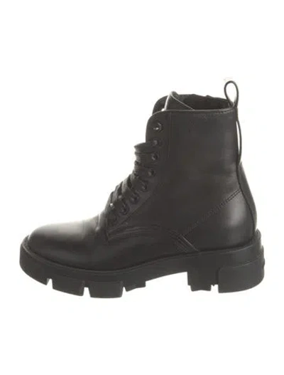 Pre-owned Givenchy Leather Combat Boots In Black