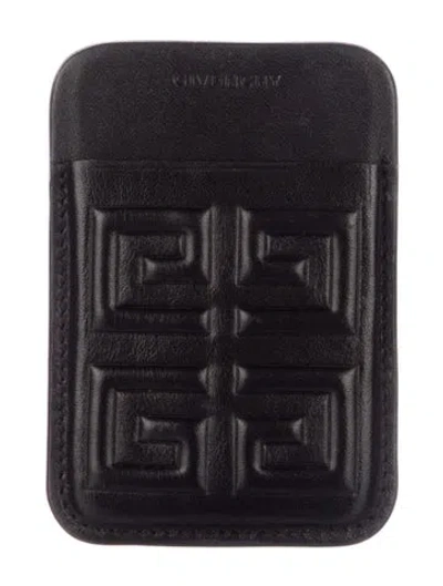 Pre-owned Givenchy Leather Compact Wallet In Black