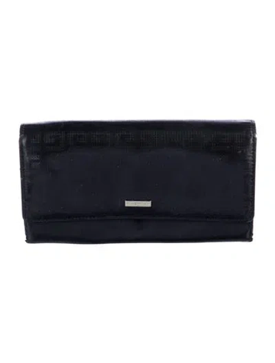 Pre-owned Givenchy Leather Continental Wallet In Black