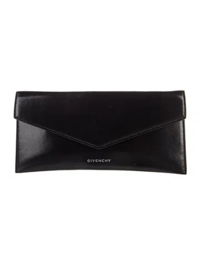 Pre-owned Givenchy Leather Continental Wallet In Black