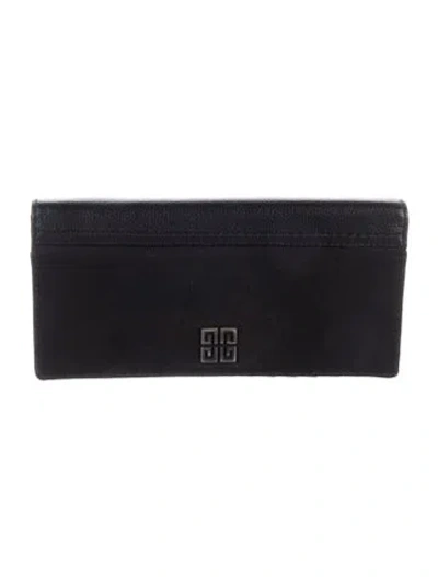 Pre-owned Givenchy Leather Continental Wallet In Black