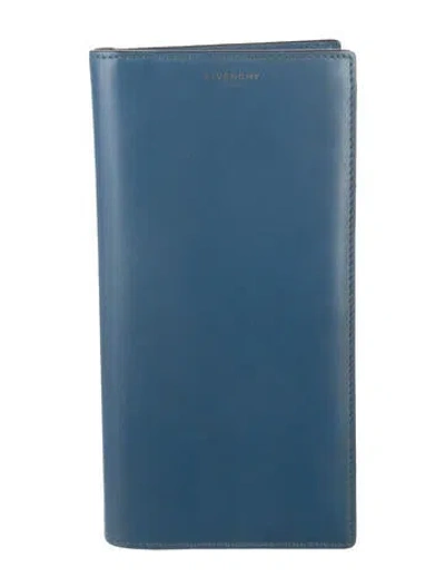 Pre-owned Givenchy Leather Continental Wallet In Blue