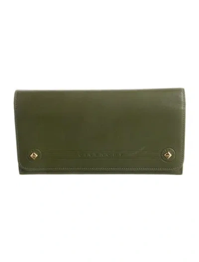 Pre-owned Givenchy Leather Continental Wallet In Green