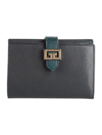 Pre-owned Givenchy Leather Continental Wallet In Grey
