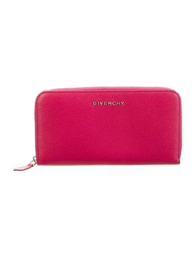Pre-owned Givenchy Leather Continental Wallet In Pink