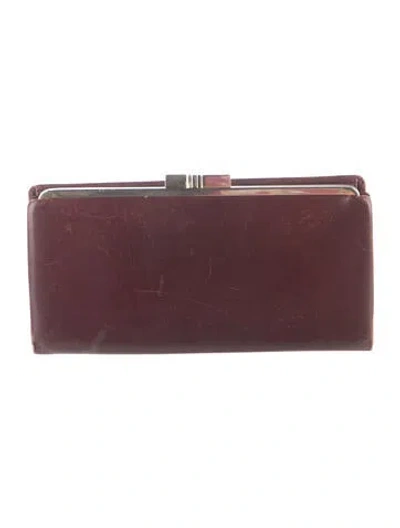 Pre-owned Givenchy Leather Continental Wallet In Red