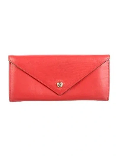 Pre-owned Givenchy Leather Continental Wallet In Red