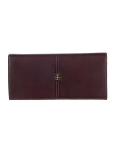 Pre-owned Givenchy Leather Continental Wallet W/ Tags In Burgundy