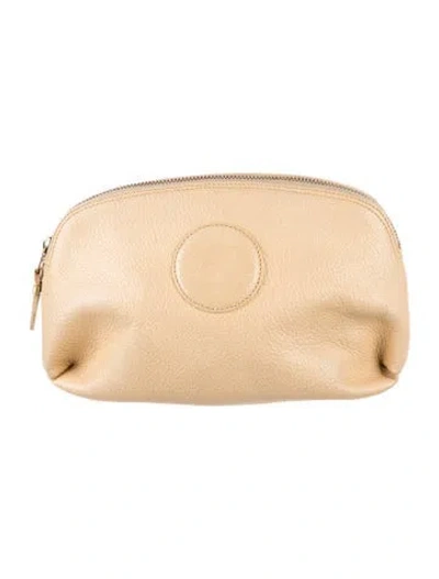 Pre-owned Givenchy Leather Cosmetic Bag In Neutrals