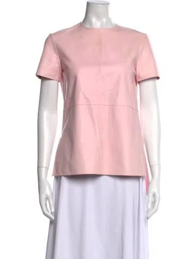 Pre-owned Givenchy Leather Crew Neck Top In Pink