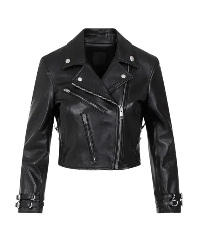 Givenchy Logo Leather Jacket In Black